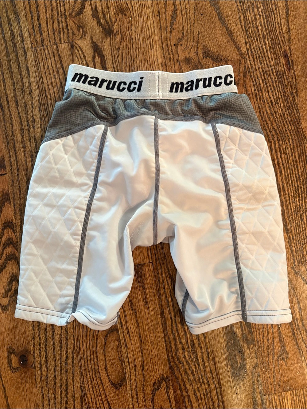 Marucci Youth White Padded Sliding Shorts M - Picture 2 of 4